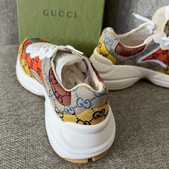 NIB Gucci Rhyton Multicolor Sneakers size 39 - Picture 3 of 12